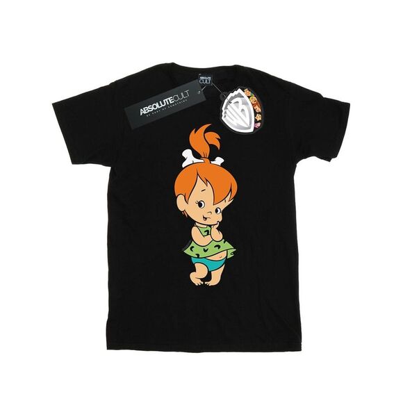The Flintstones Mens Pebbles Flintstone T-Shirt / Black - Picture 1 of 3